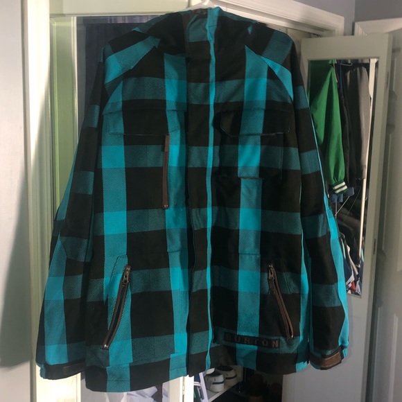 plaid snowboarding jacket